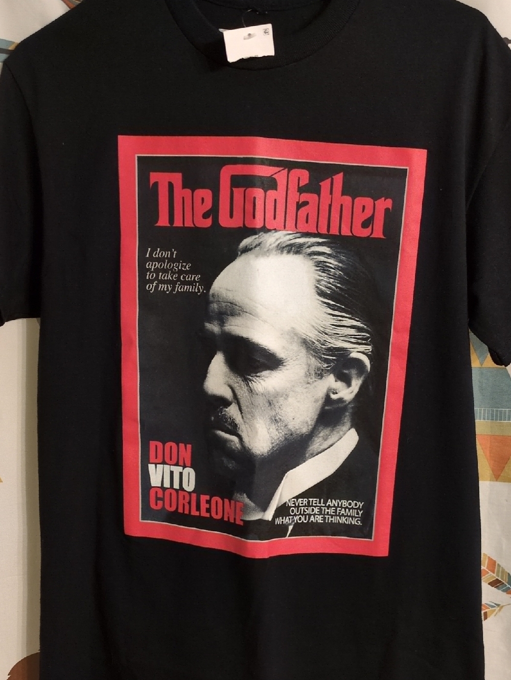 Hybrid Apparel The Godfather Don Vito Corleone Graphic Tee - Black & Red